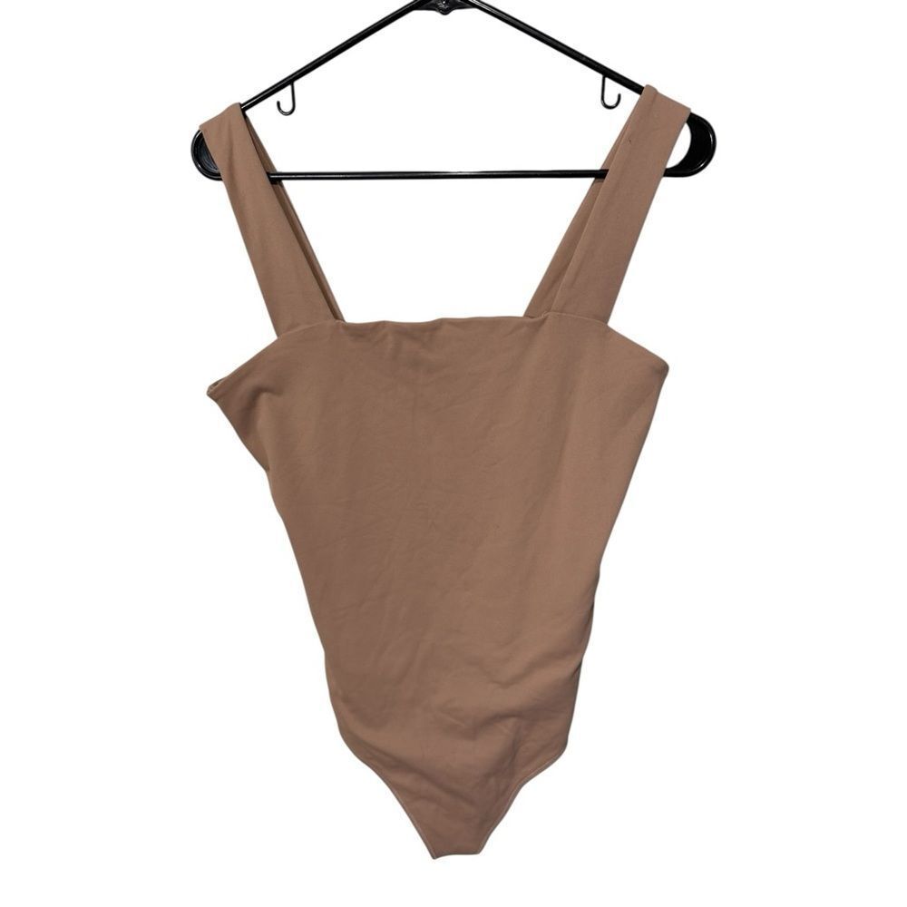 Abercrombie & Fitch Soft A&F Tan Square Neck Bodysuit Size L